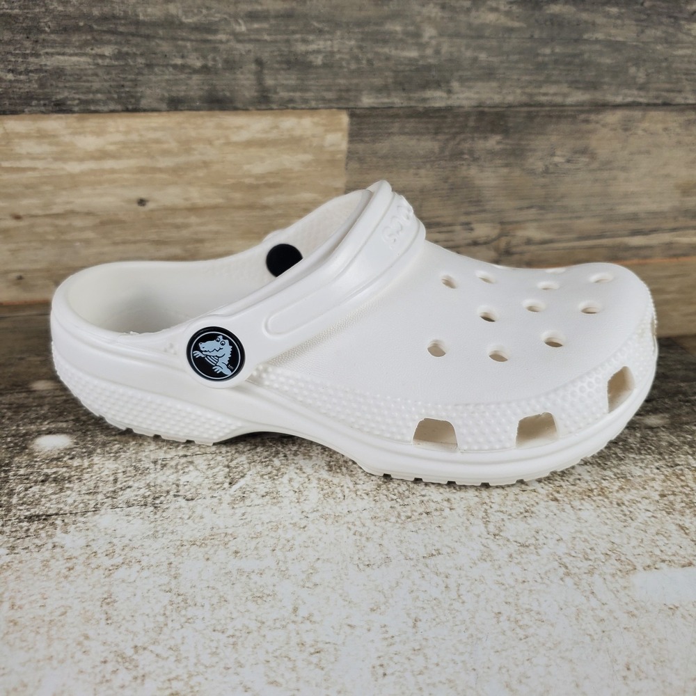 Crocs Classic Clogs Kids Sz 12 White Rubber Slingback Comfort Round Toe Shoes